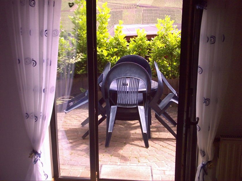 Terrasse mit schönem Ausblick auf die Weinberge